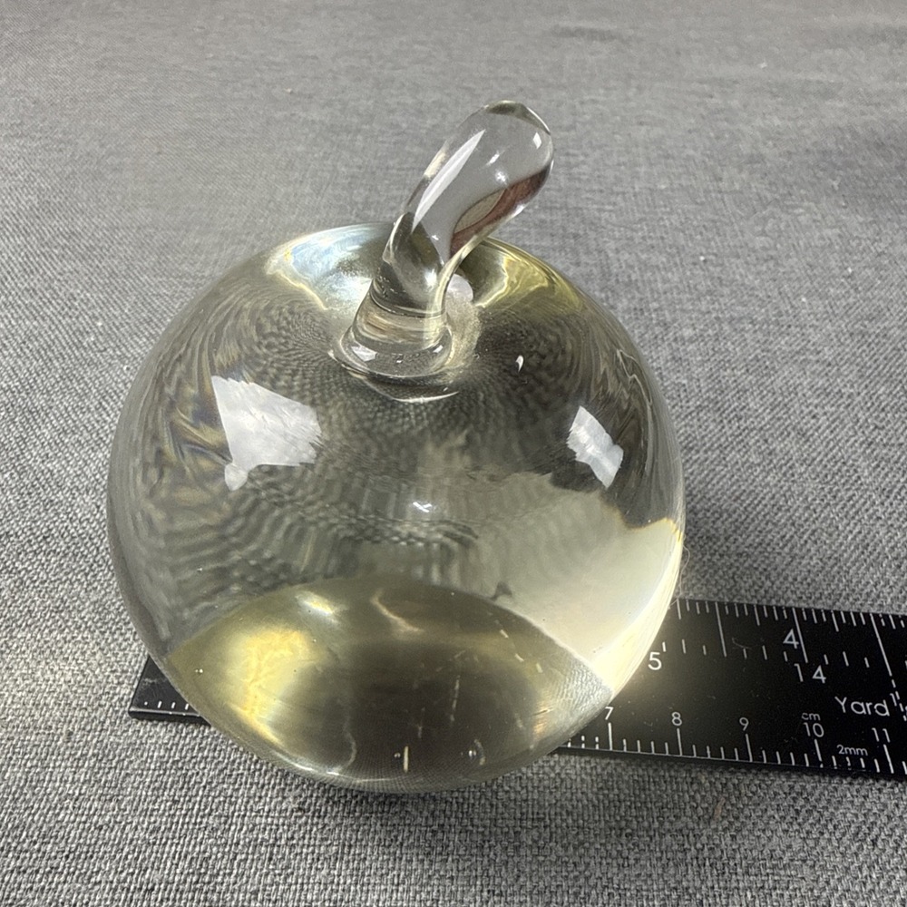 Vintage Apple 3 Inch Glass Paperweight Over 1 LB